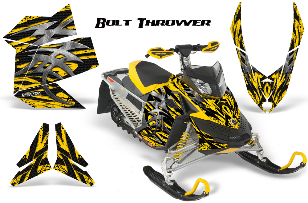 Skidoo REV XP Graphics Kit Bolt Thrower Yellow